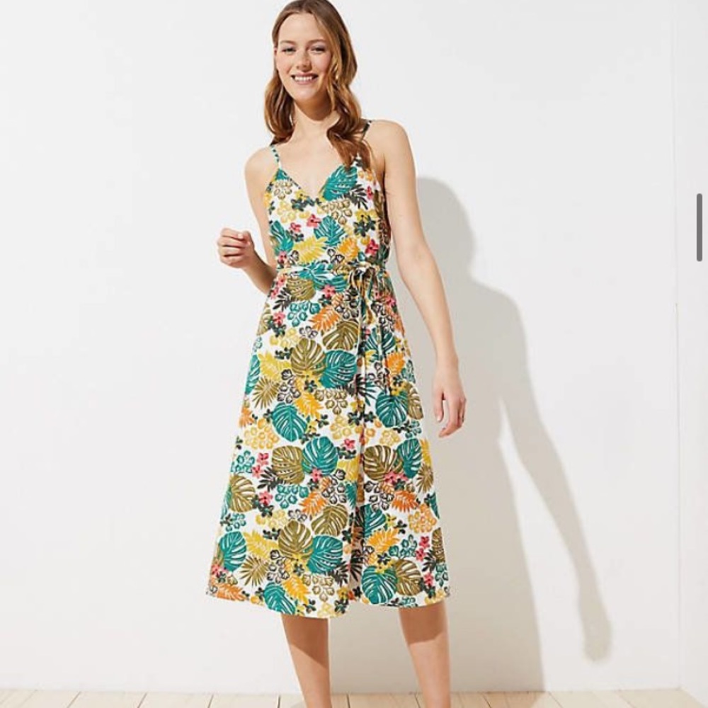Loft Tropical Wrap Dress